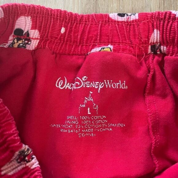 🖤 Disney Girls Minnie Mouse Heart Corduroy Skirt Skort Large Red Pink - Picture 2 of 6